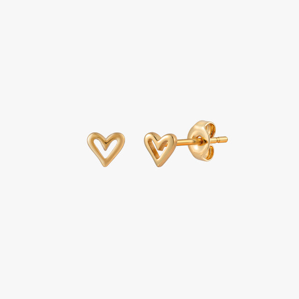 Classic Open Heart Stud Earrings J CO Jewellery