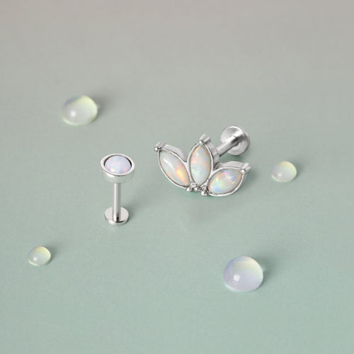 Opal Duo Flatback Set - Silver