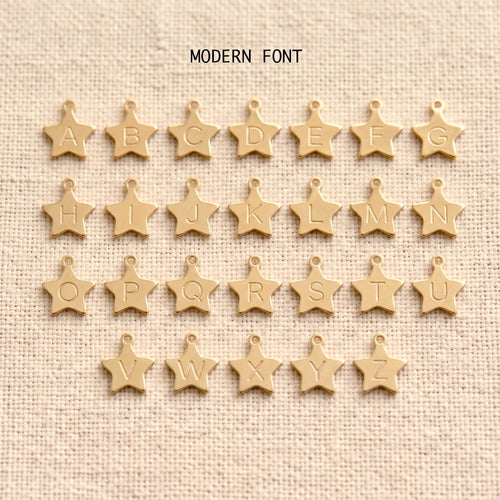 Personalized Little Star Initials Threader Earrings