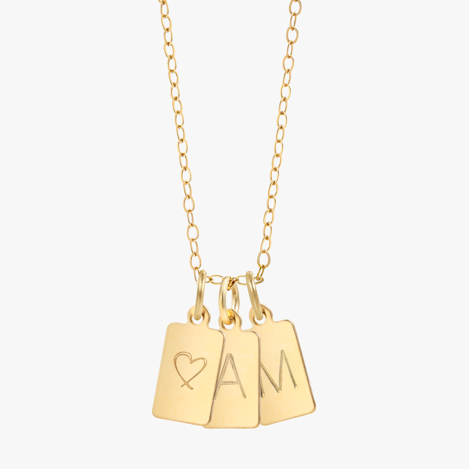 Personalized Tag Icon Initial Necklace