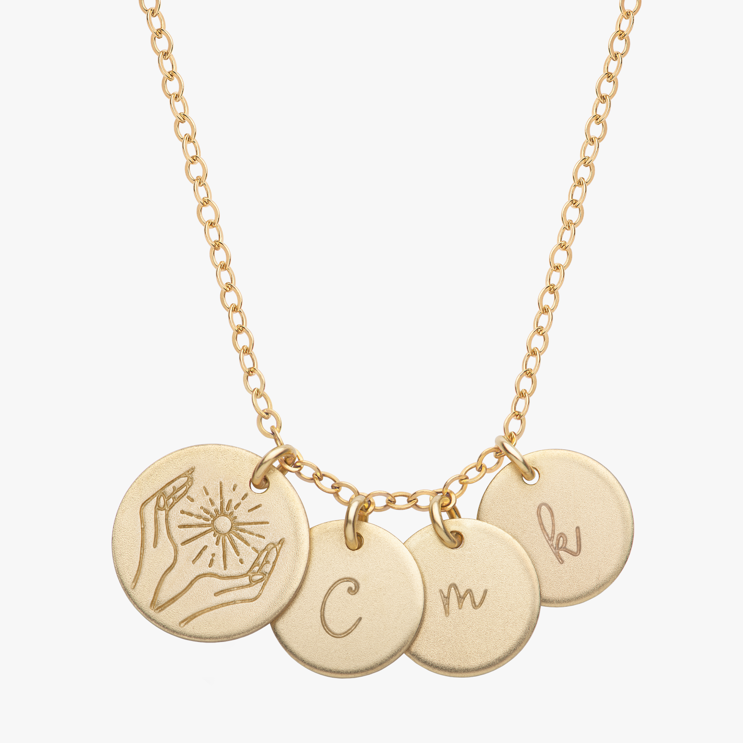 Personalized Tarot Initial Necklace Gold