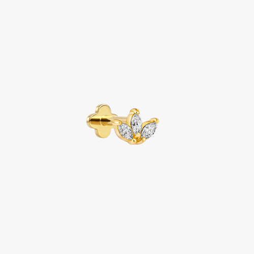 Boucles d'oreilles Trio Marquise à dos plat