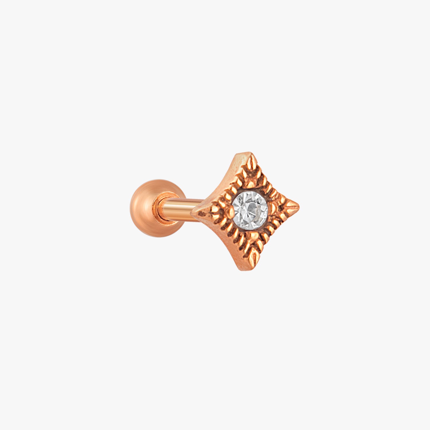 Vintage CZ Rhombus Juvelbesat Mikro Barbell