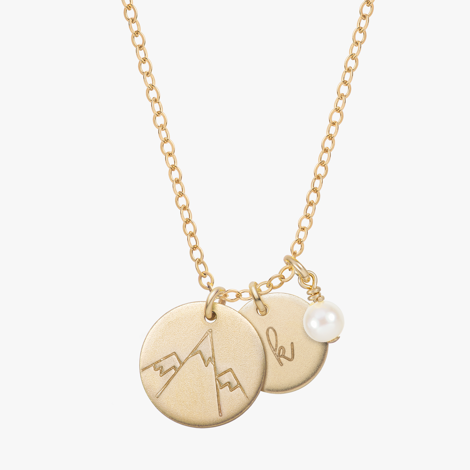 Personalized Travel Initial Necklace Gold