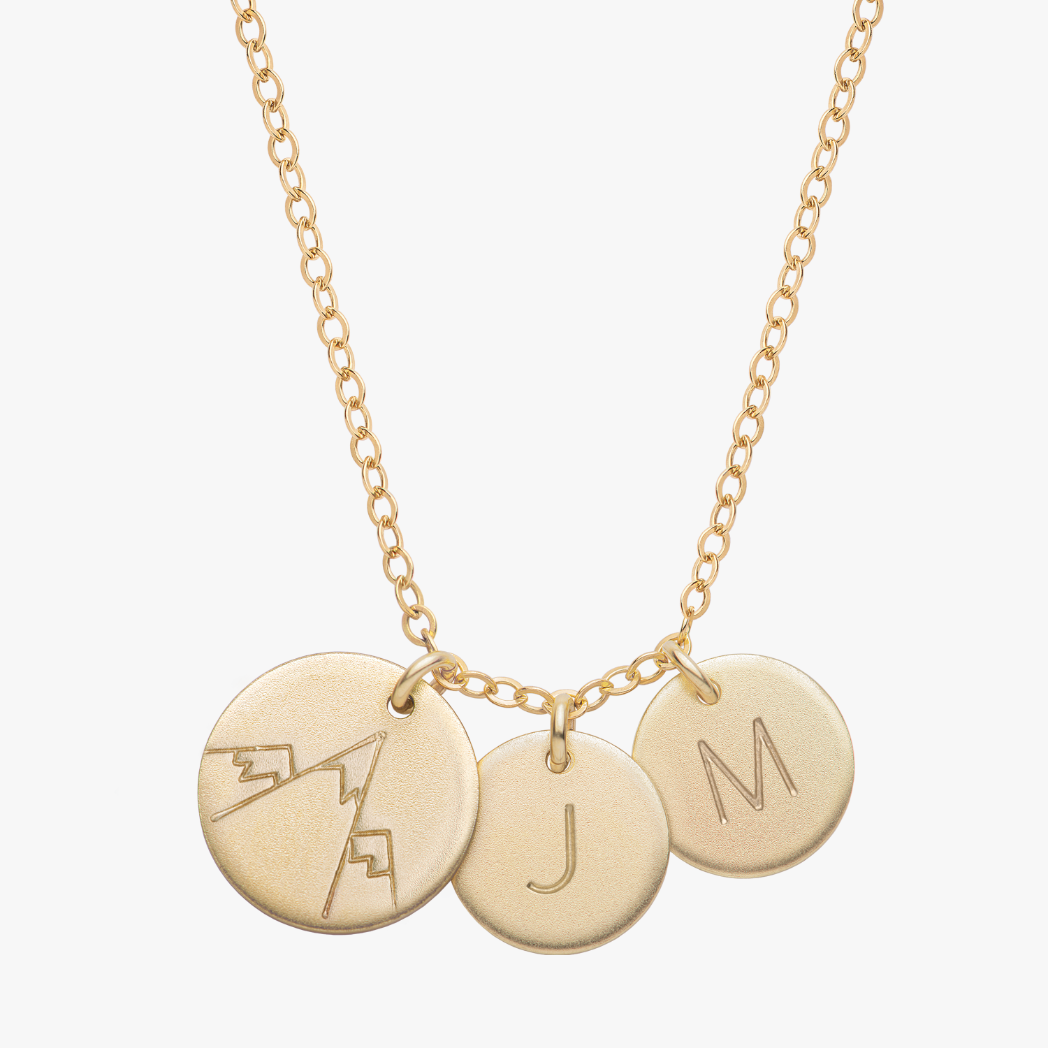 Personalized Travel Initial Necklace Gold