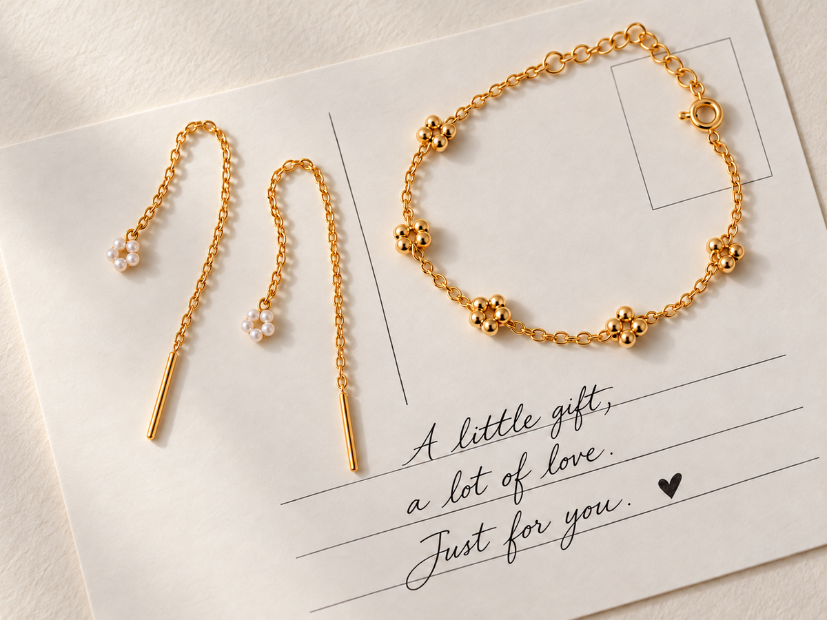 Tiny_pearl_flowers_on_gold_threader_earrings_1