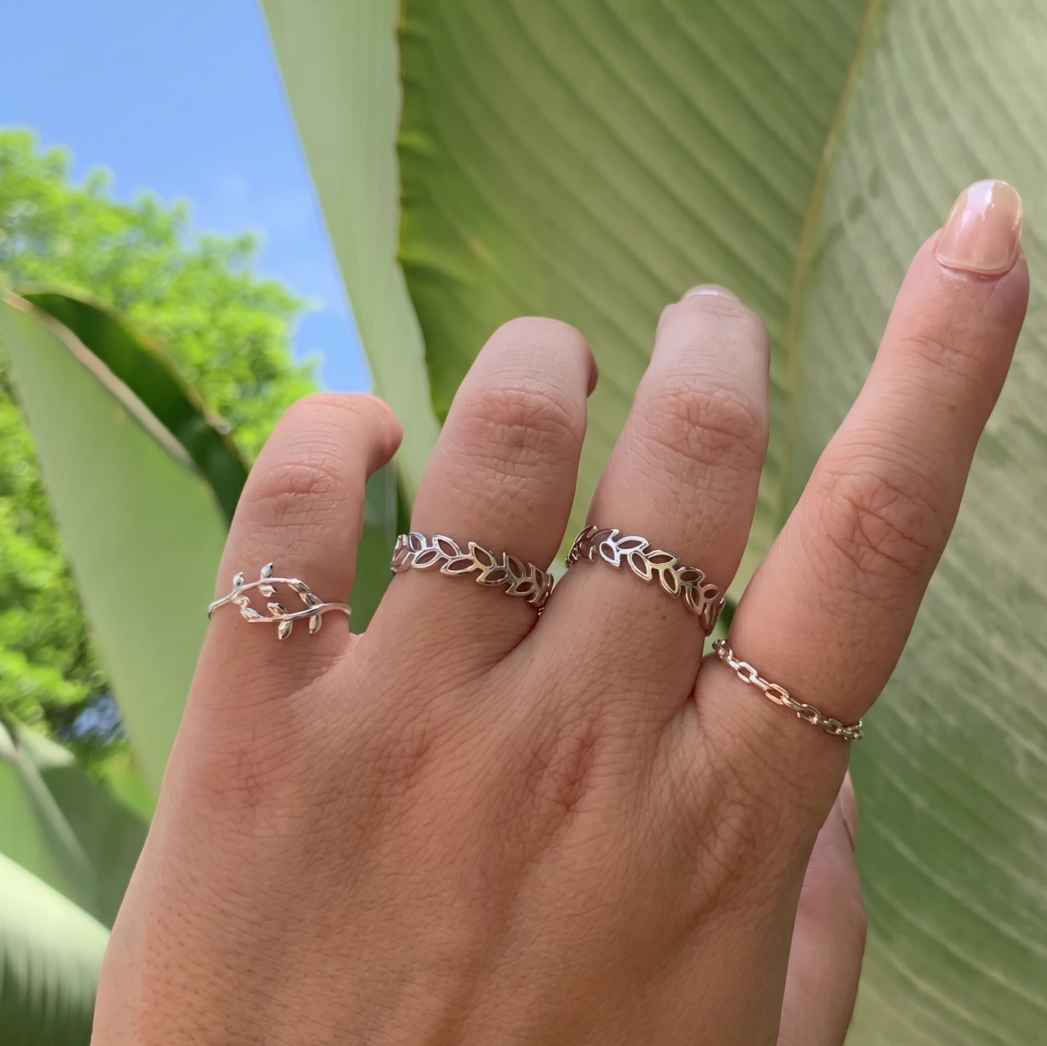Cincin Daun Anggur Perak