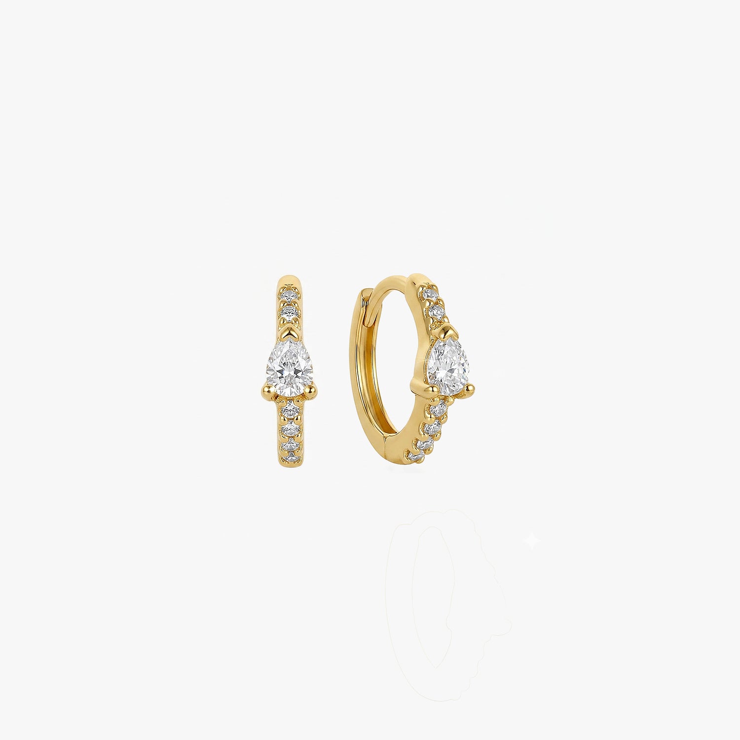Pave Teardrop Hoop Earrings