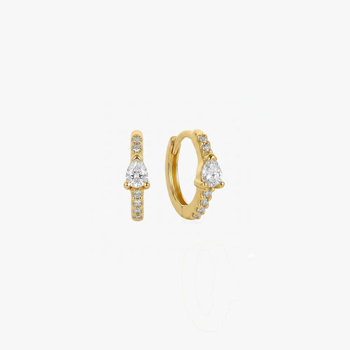 Pave Teardrop Hoop Earrings