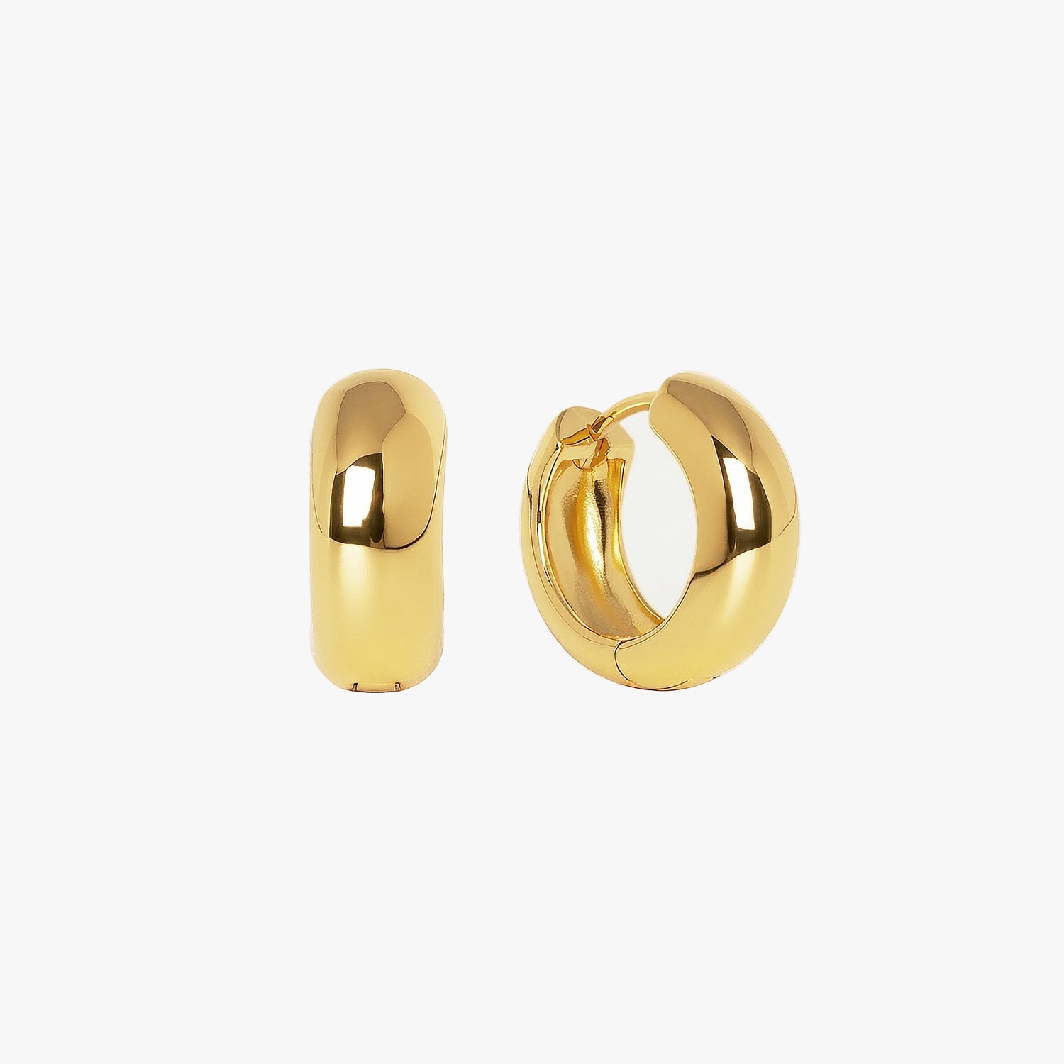 Chunky Medium Huggie Hoop Earrings