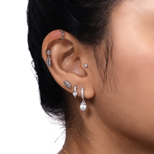 Teardrop Huggie Hoop Earrings