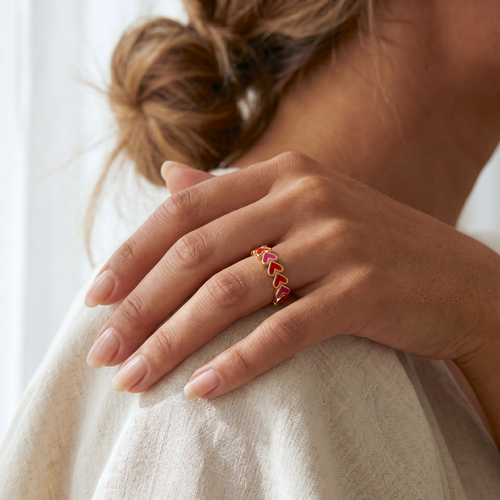 Ruby Heart Band Gullring