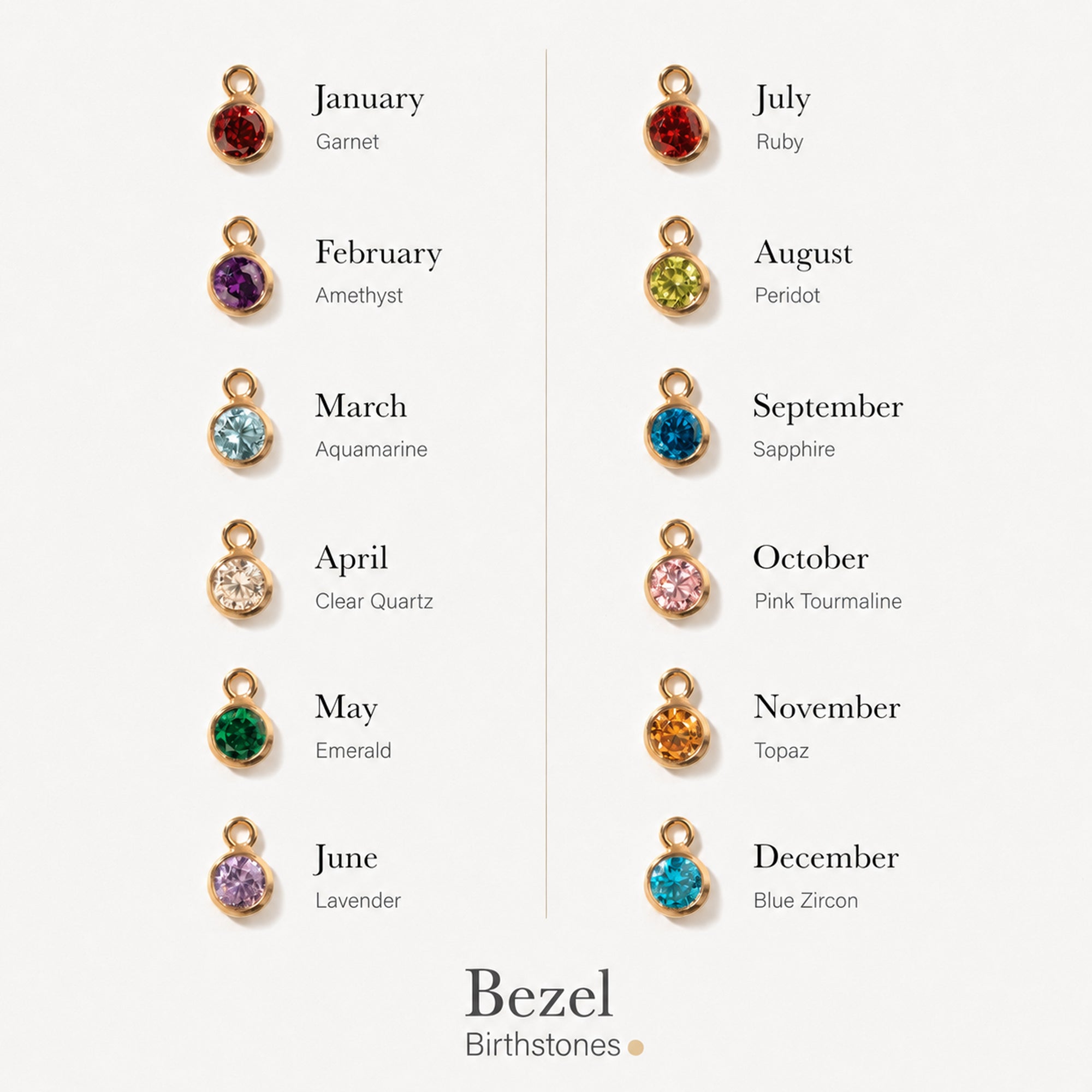 Personalized Initial Disc With Birthstone Necklace