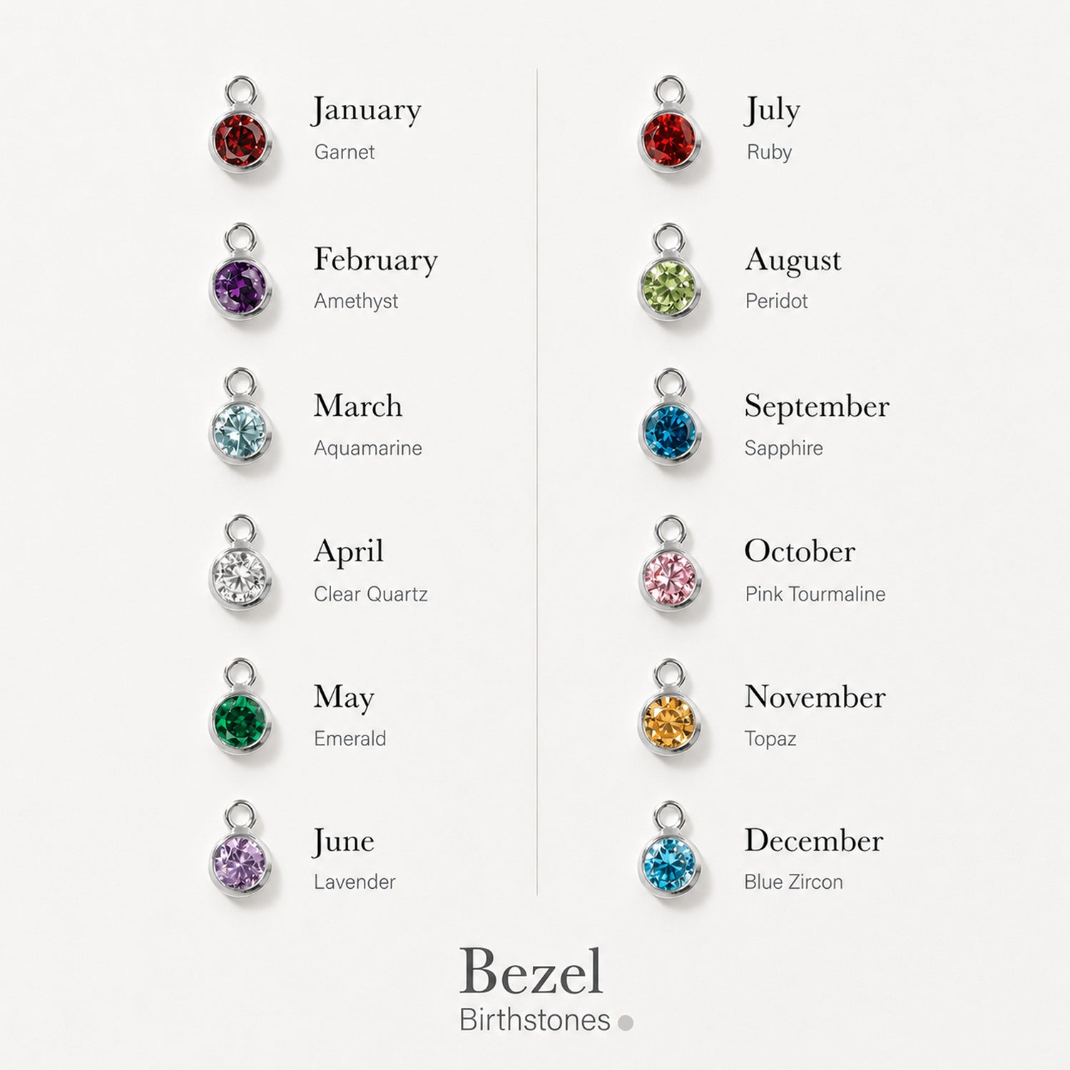 Personalized Initial Disc With Birthstone Necklace