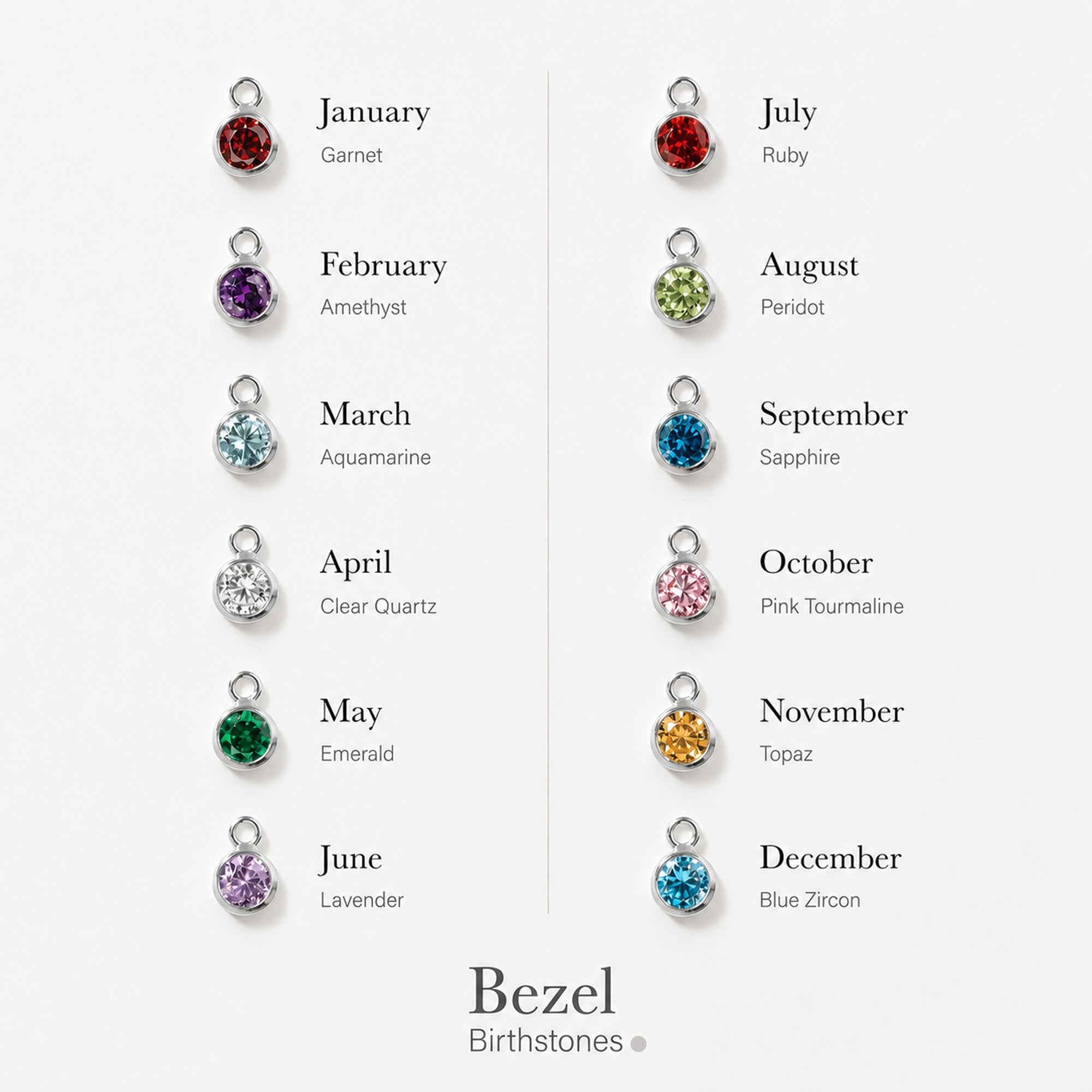 Personalized Initial Disc With Birthstone Necklace