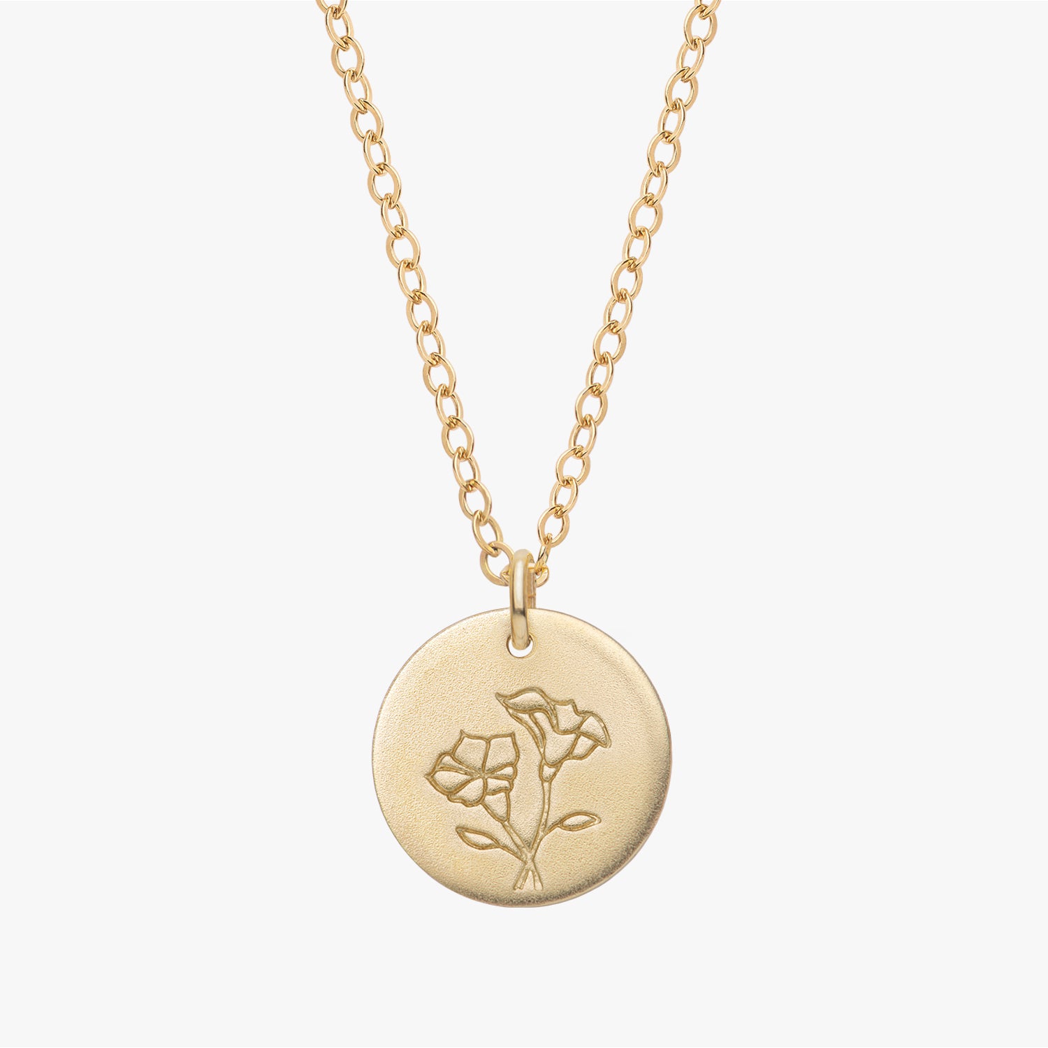 Personalized Birth Flower Necklace Silver Birth Flower