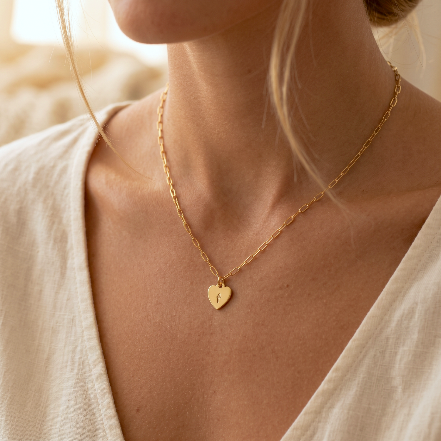 Collana con fermacarte a forma di cuore personalizzata