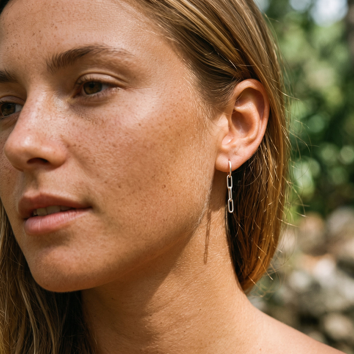 Boyfriend Chain Hoop Earrings