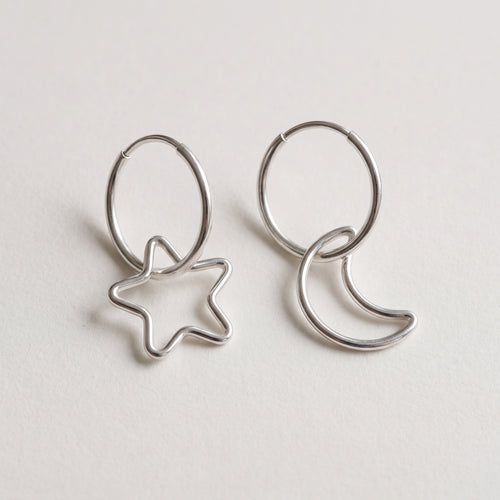 Anting Hoop Bintang Bulan