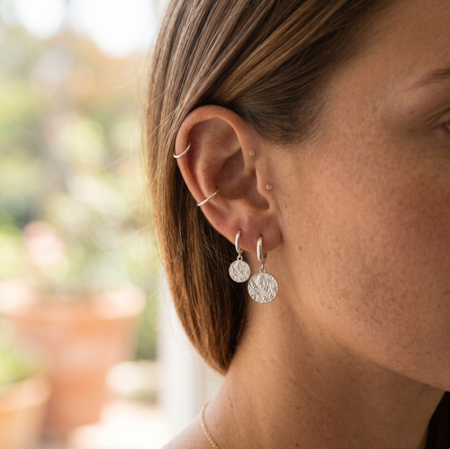 Vintage Mini Disc Hoop Earrings