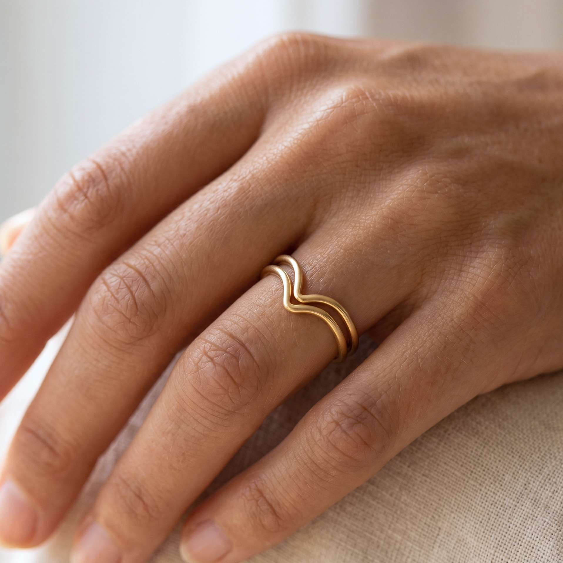 Chevron Ring Gold