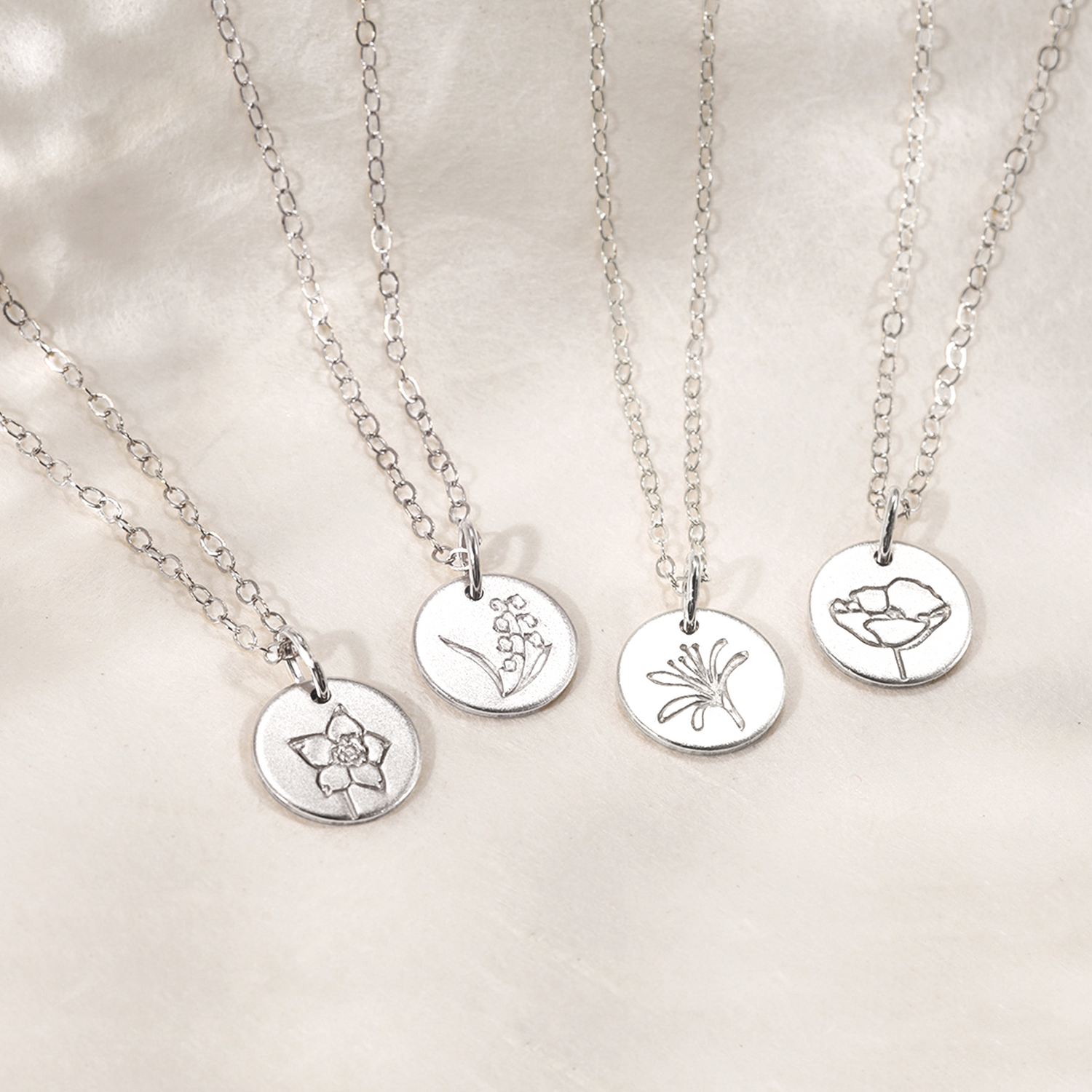 Personalized Mini Birth Flower Necklace