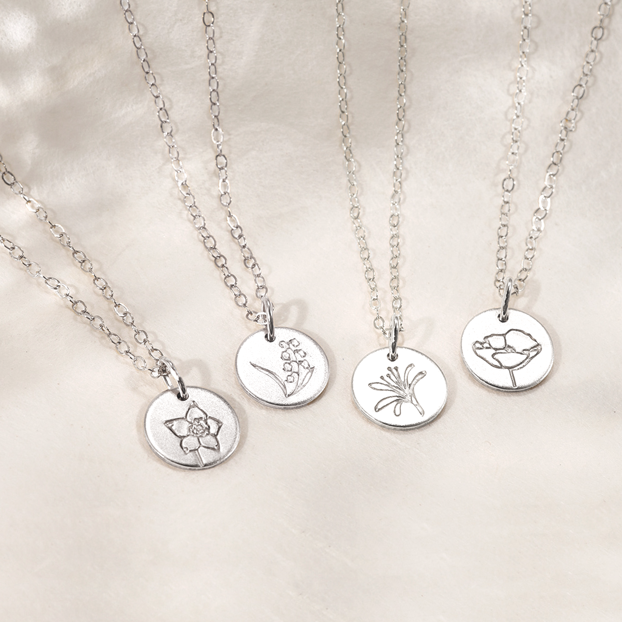 Personalized Mini Birth Flower Necklace