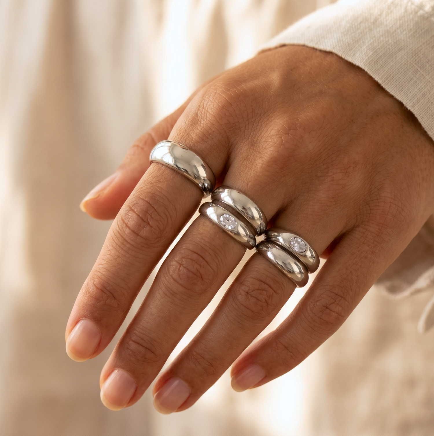 Marquise Dome Ring Silver