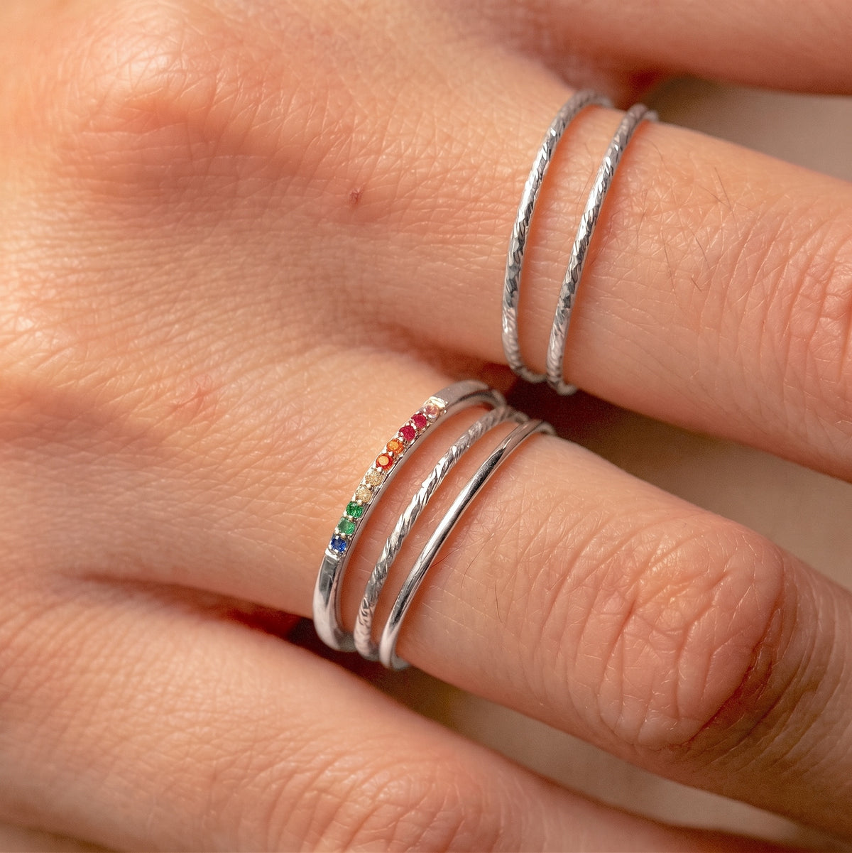 Funkle dünne Ringsilber