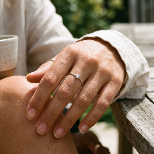 Mini Sparkle Cozel Ring Silver