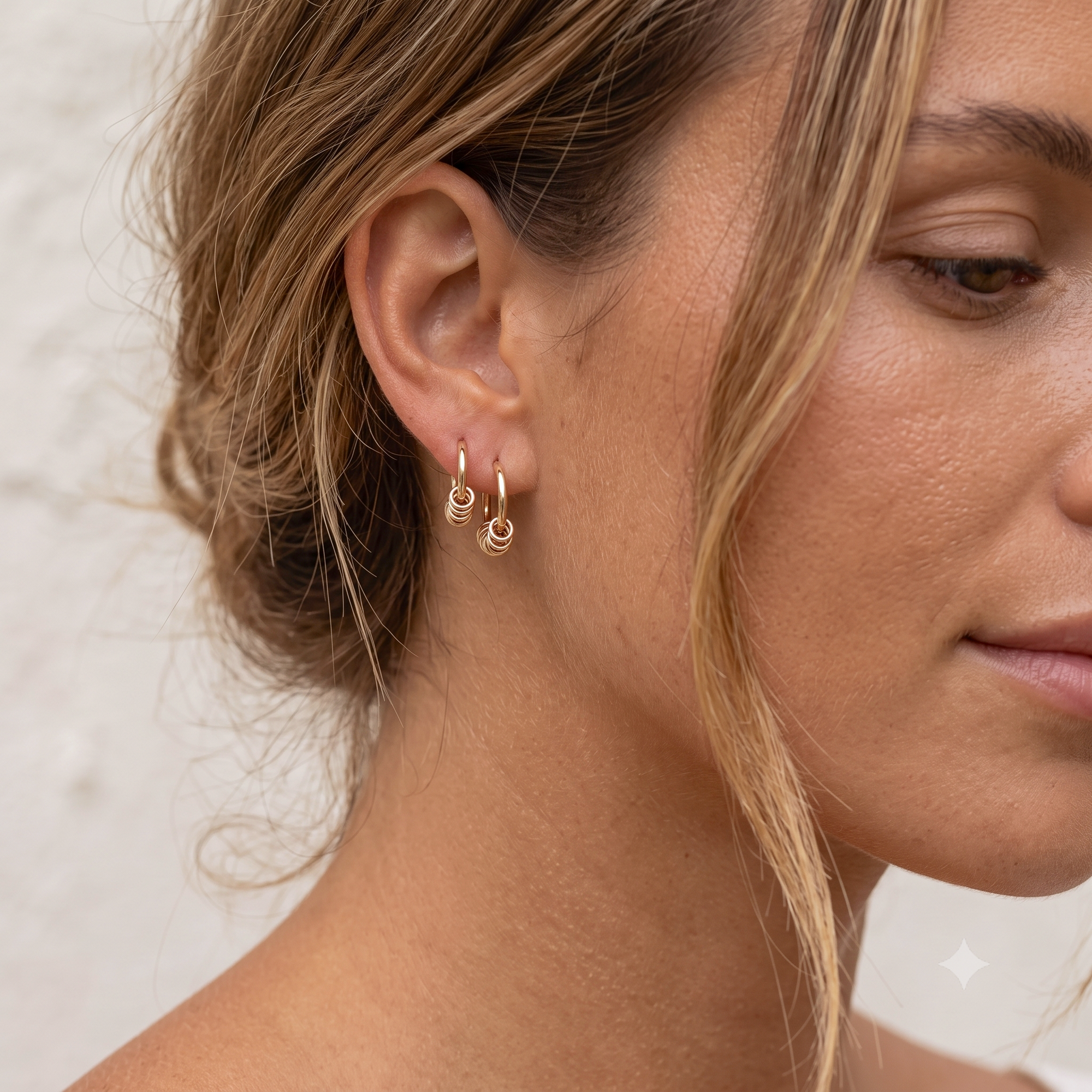Tiny Charm Hoop Earrings