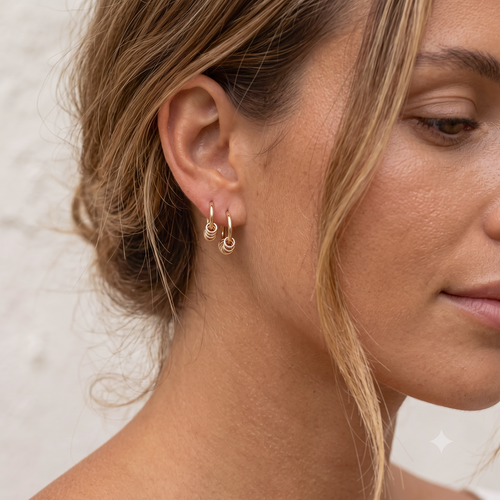 Tiny Charm Hoop Earrings