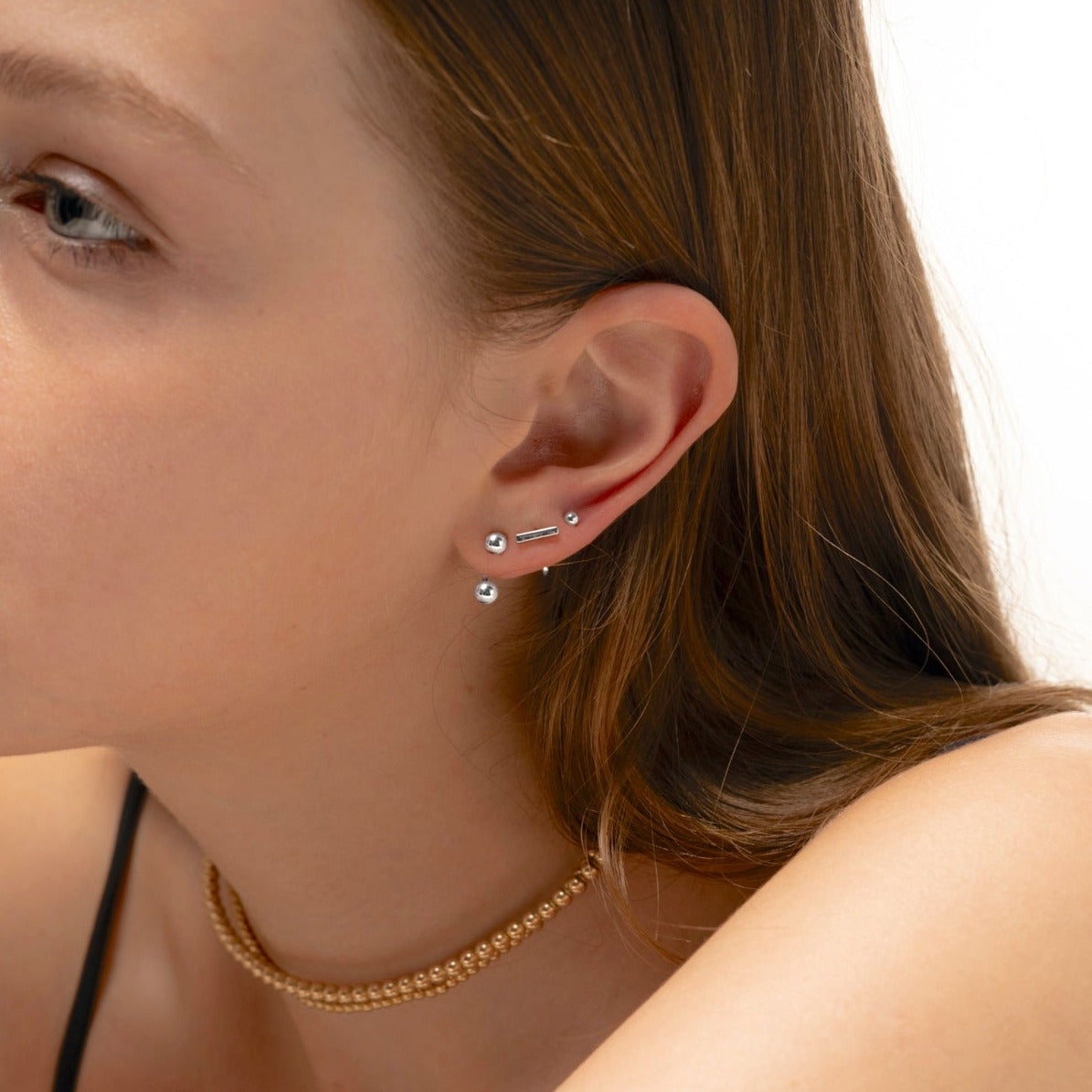 Bar open huggies earrings discount