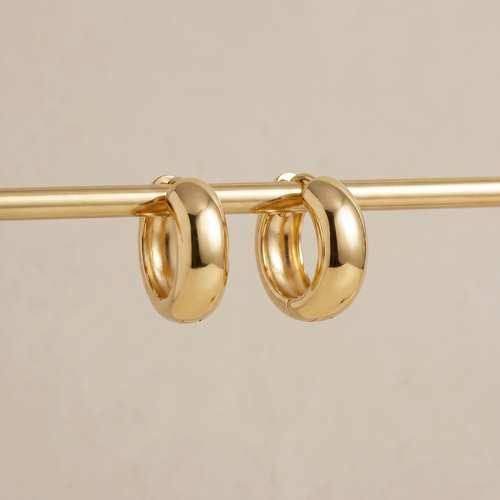 Chunky Medium Huggie Hoop Earrings