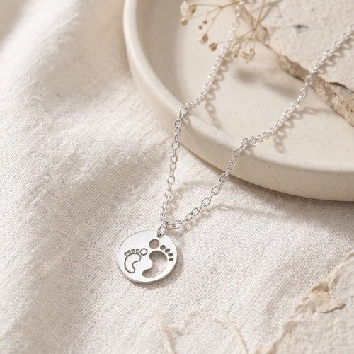 Little Steps Disc Pendant Necklace