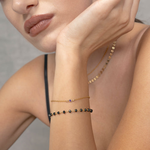 Ametistinfattad armband