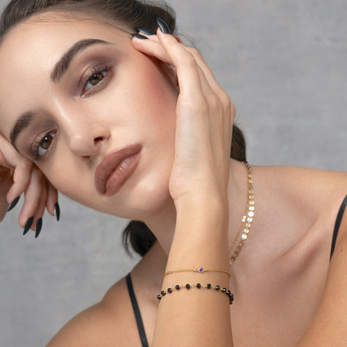 Ametistinfattad armband