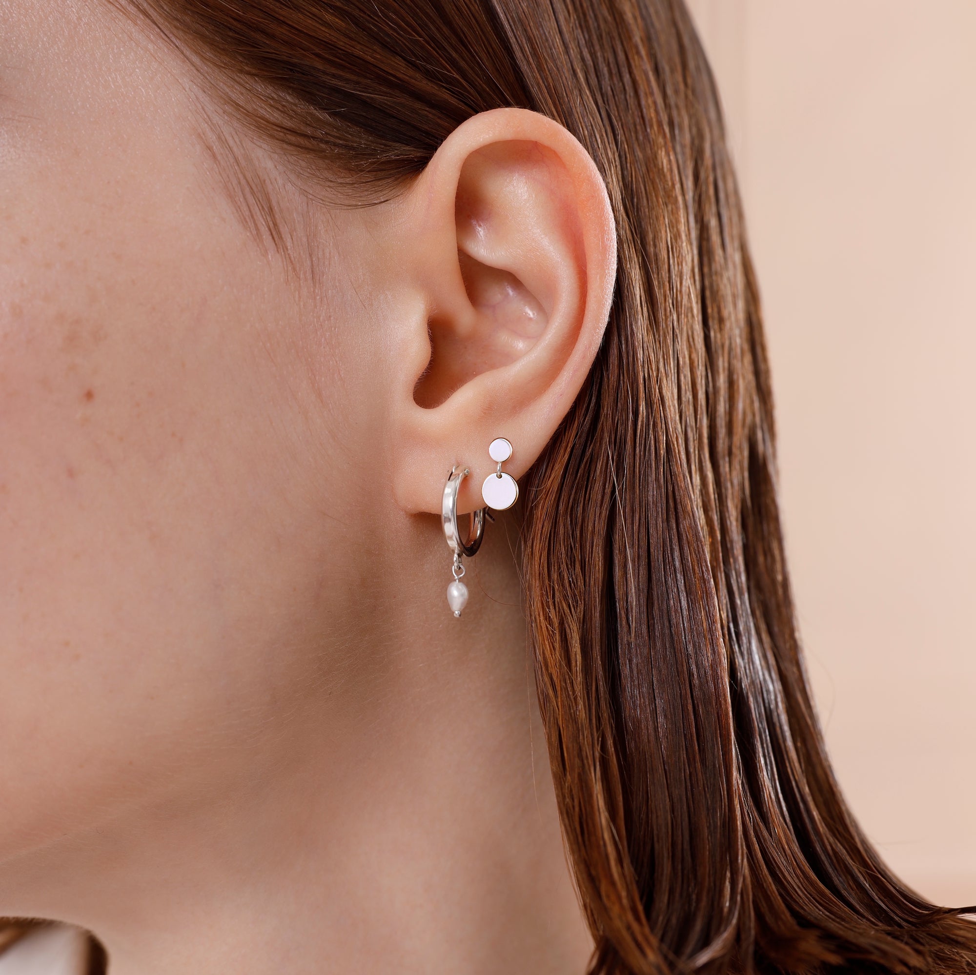 Orecchini a perno mini a doppio disco