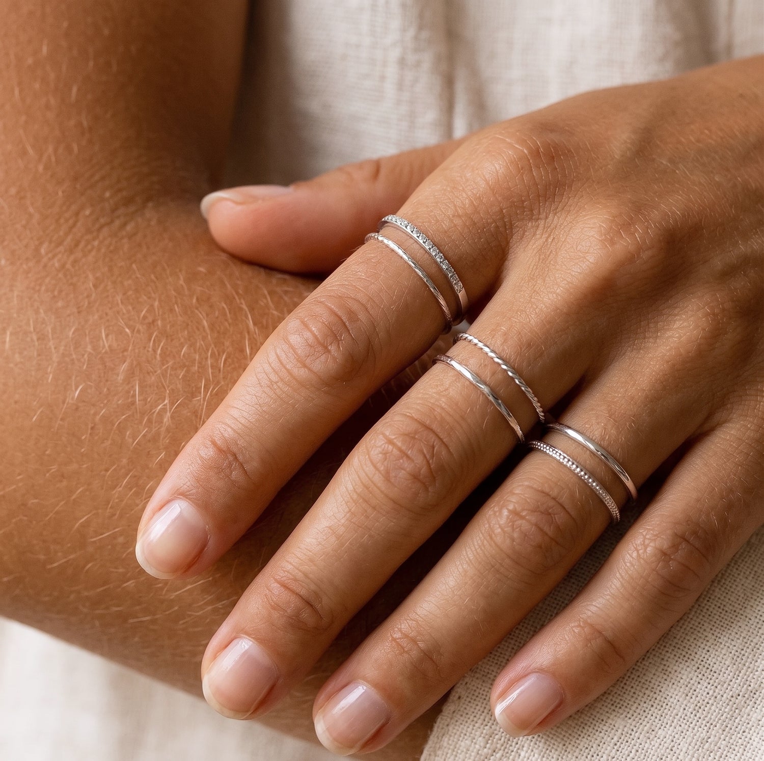 Skinny Twist Ring Silver