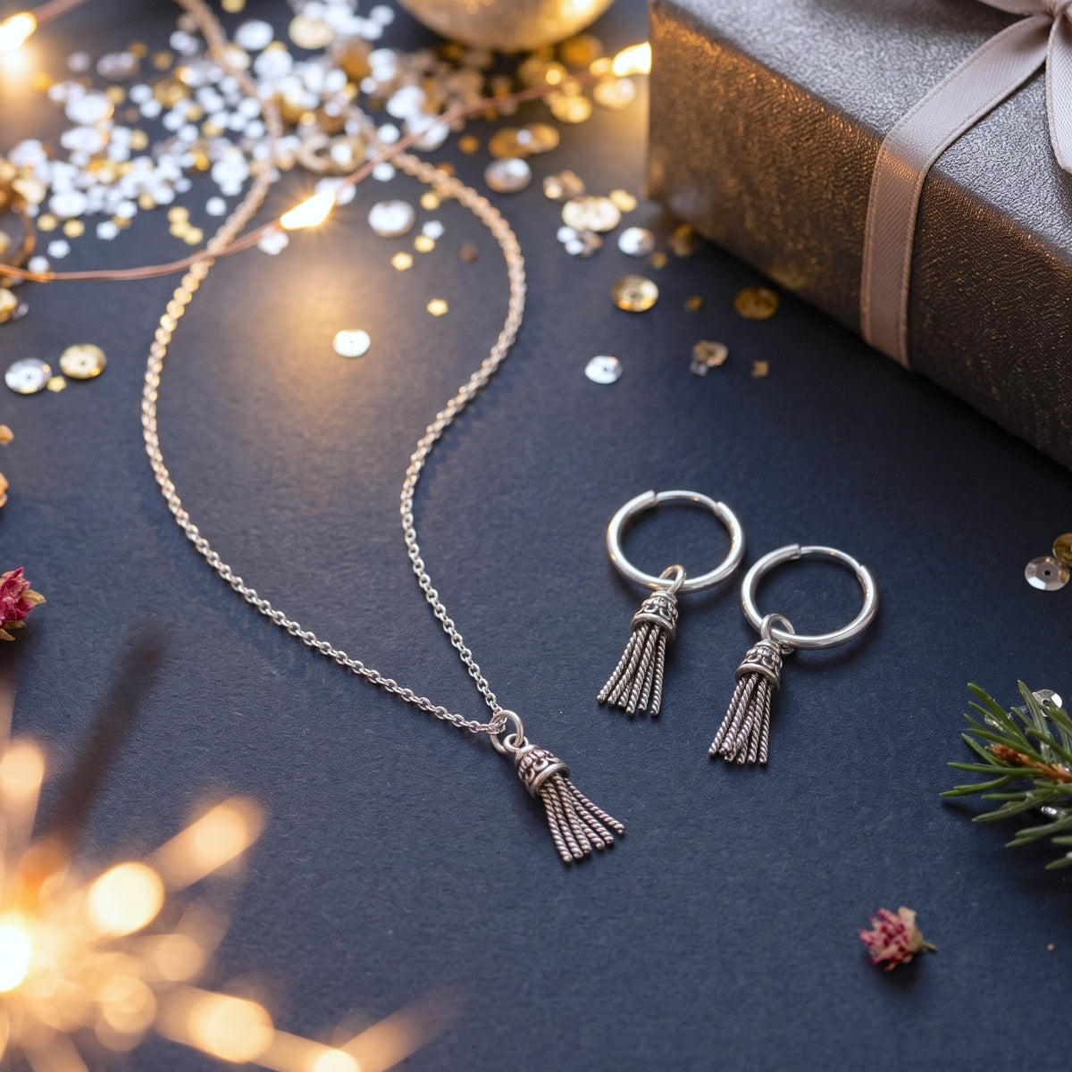 Petite Silver Tassel Necklace