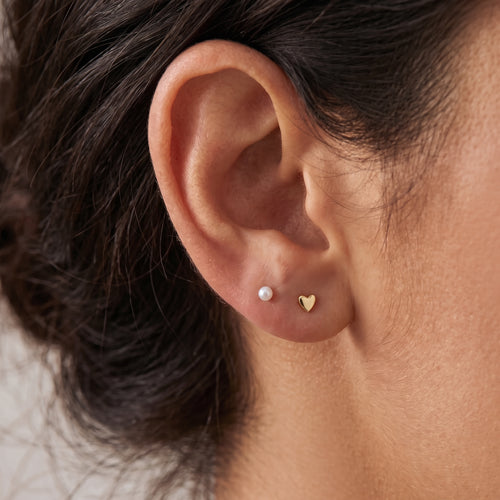 14K Massivt Gull Kjærlighetshjerte Skrue Labret Ørepynt