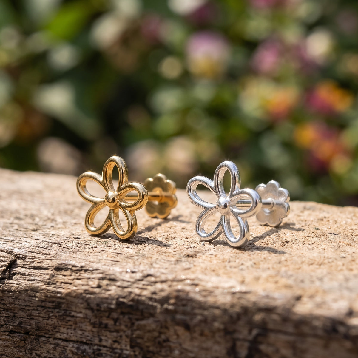 Anting Datar Bunga Mekar