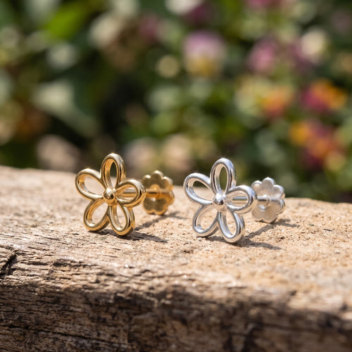 Anting Datar Bunga Mekar