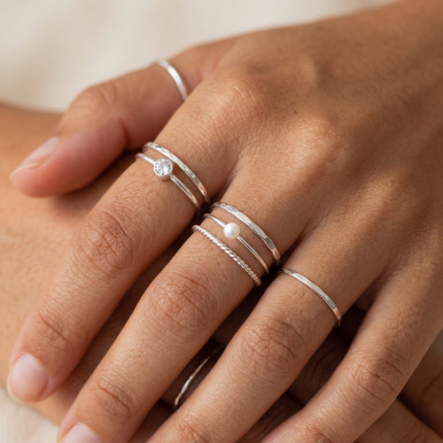 Mini Pearl Ring Silver
