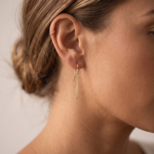 Sleek Bar Drop Earrings