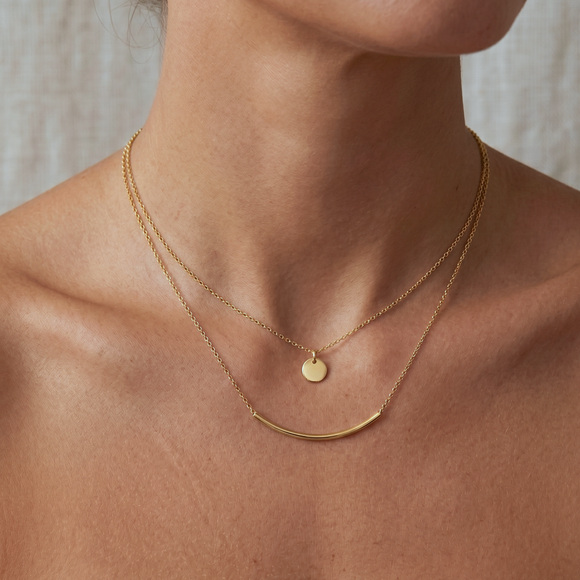 Collier de barre de courbe chic
