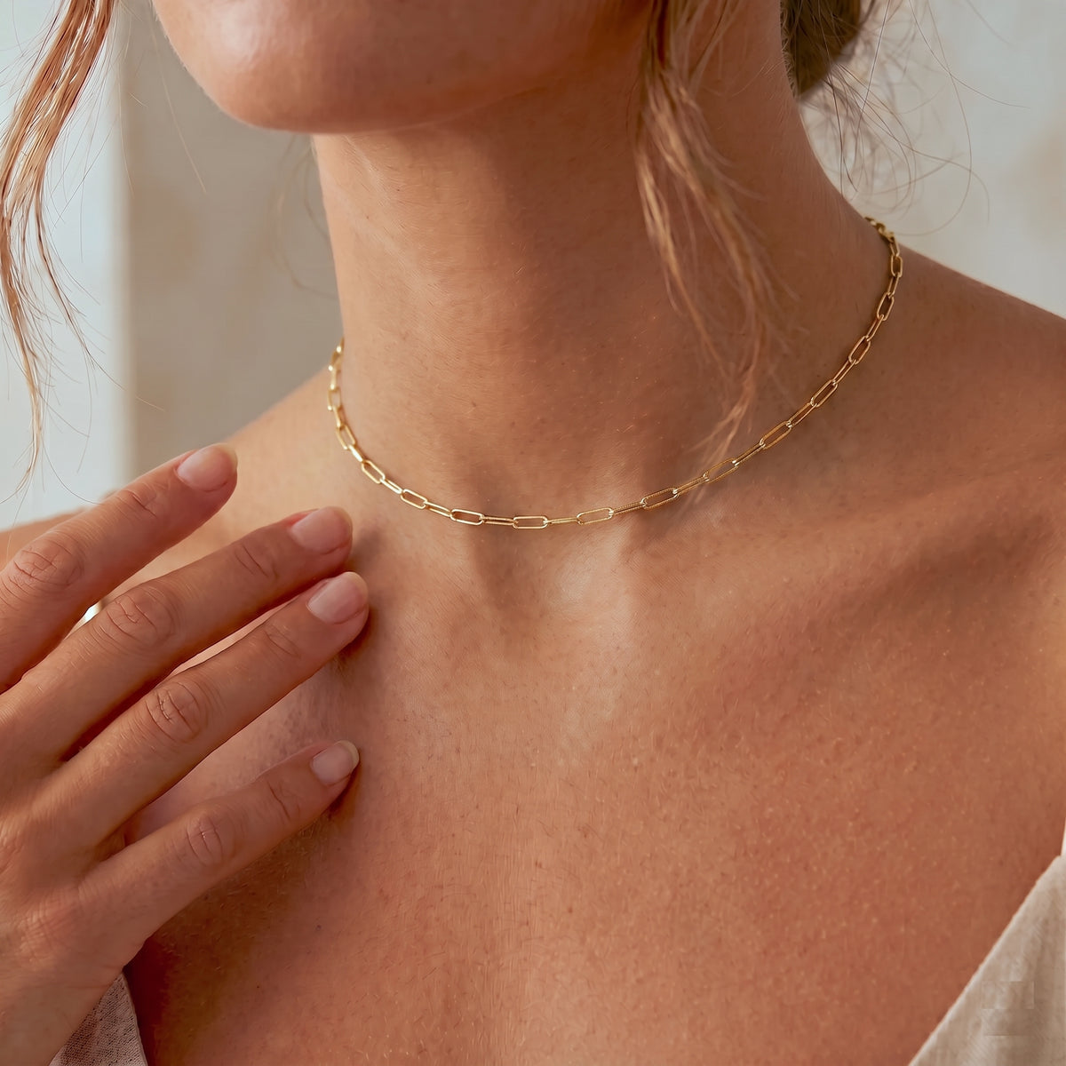 Paper Clip Chain Toggle Choker