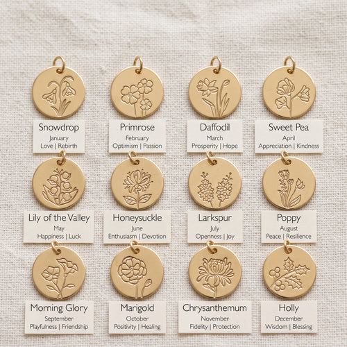 Personalized Birth Flower Necklace