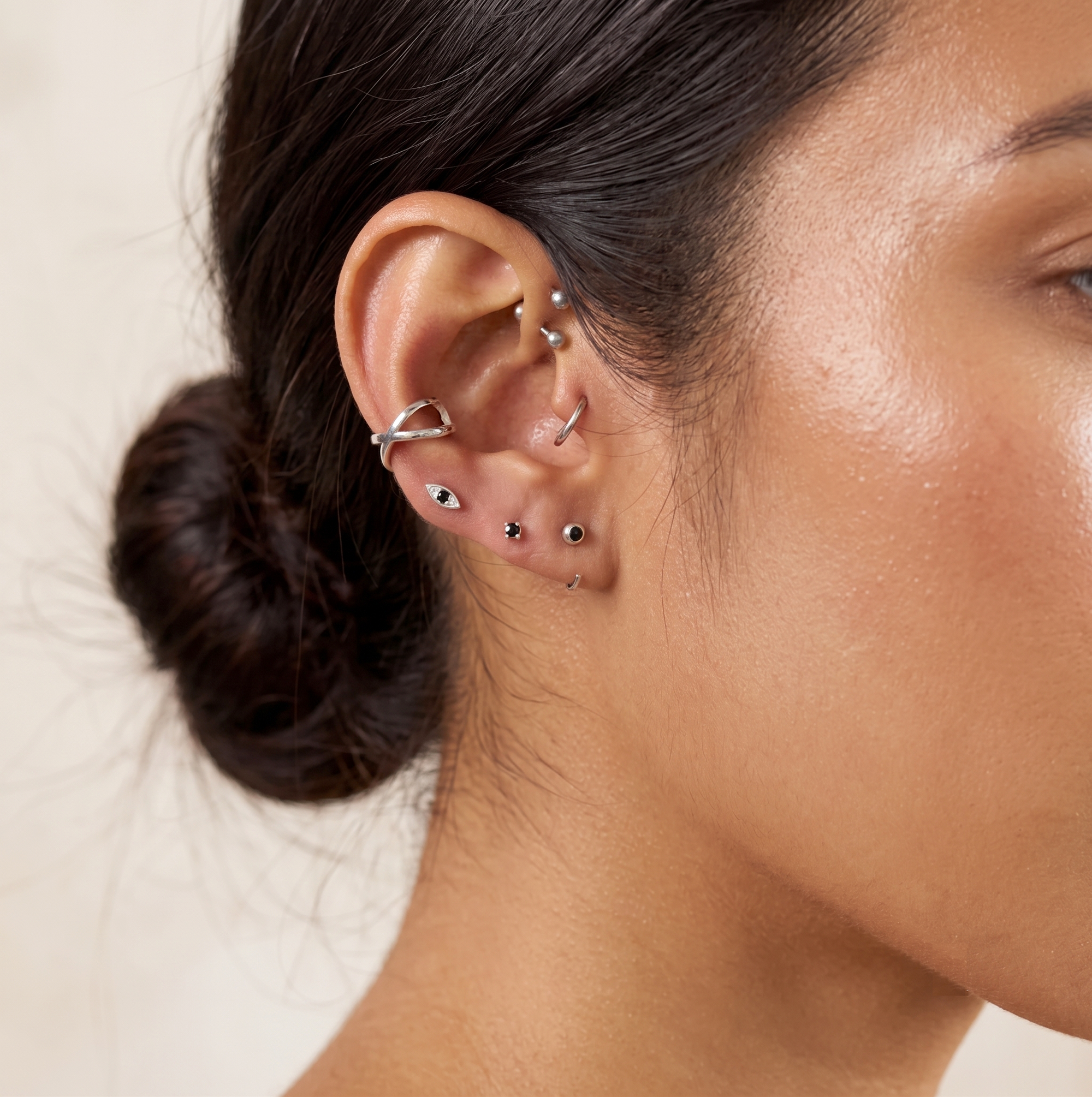 Lucky Black Eye Stud Earrings