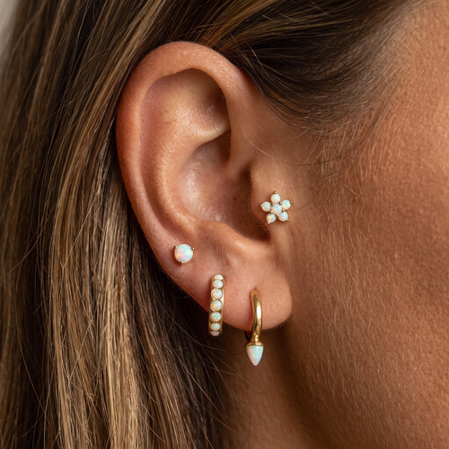Boucles d'oreilles de balle opale